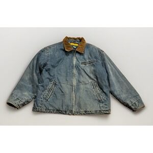 Vintage Eagles Ridge Denim Detroit Jacket XL Insulated Bomber Corduroy RRL